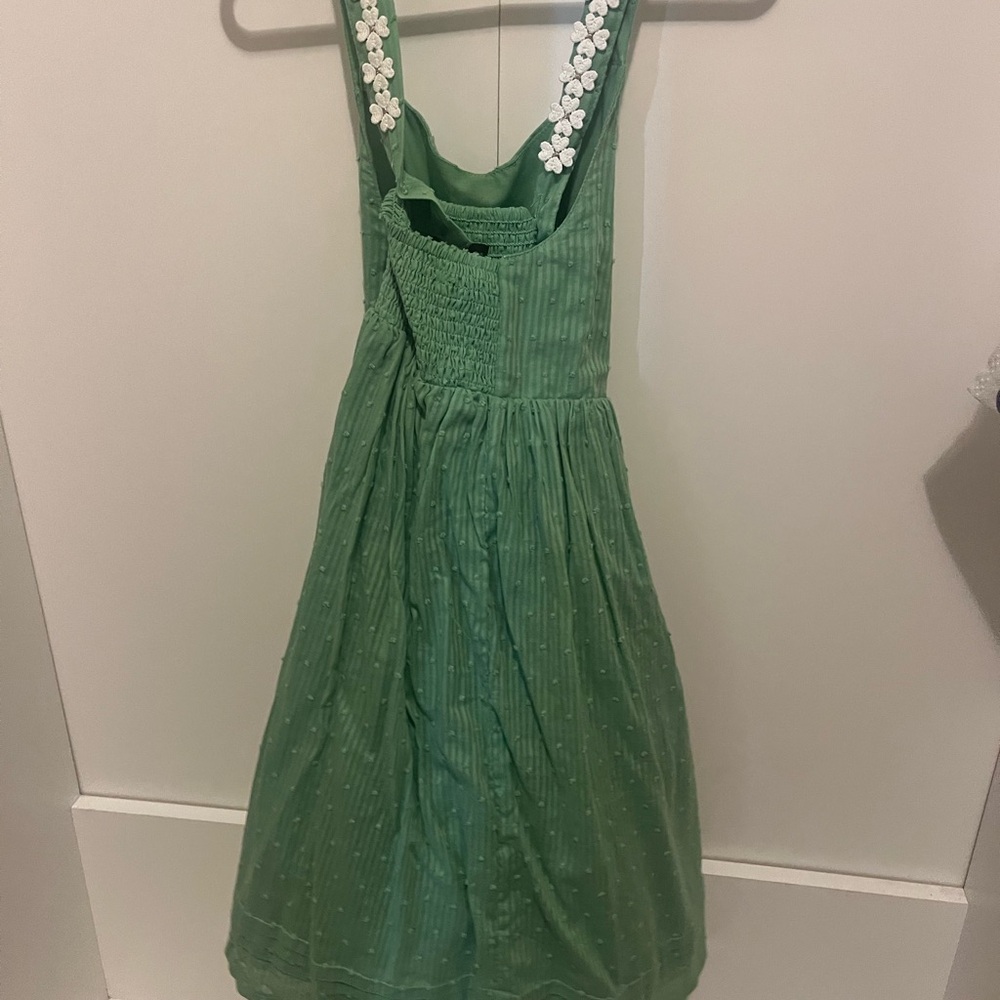 Green Ruffled Tiered Sleeveless Sundress